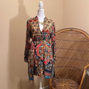 Zara Belted Print Dress